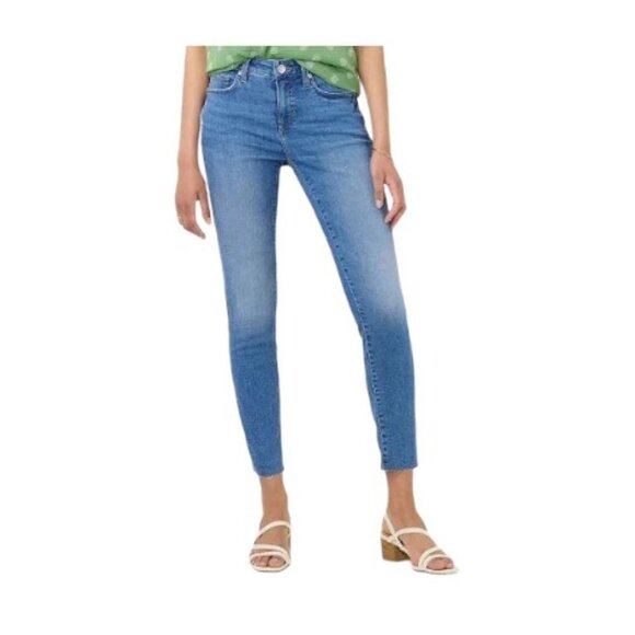 LC Lauren Conrad Denim - LC Lauren Womens Mid Rise Med Wash Raw Hem Ankle Skinny Jeans Sz 8 New